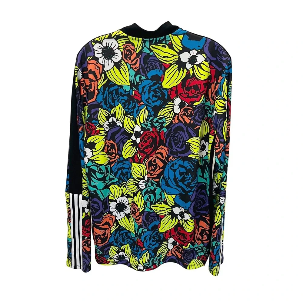Adidas Mens Aeroready Tiro Floral Track Jacket Multi Full Zip Three Stripe LARGE